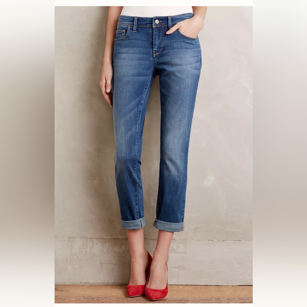 Pilcro Hyphen cropped cuffed stretch denim jeans from Anthropologie, 27